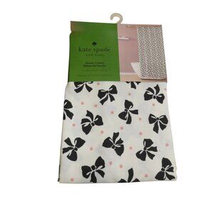Kate Spade New York Black Bows Fabric Shower Curtain Cotton Blend